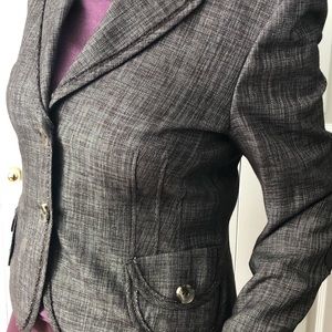 St Emile brown jacket/blazer viscose cotton blend with fine details